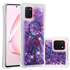 Funda Silicona Carcasa Goma Bling-Bling S01 para Samsung Galaxy A81 Morado