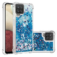 Funda Silicona Carcasa Goma Bling-Bling S01 para Samsung Galaxy F12 Azul