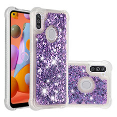 Funda Silicona Carcasa Goma Bling-Bling S01 para Samsung Galaxy M11 Morado