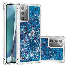 Funda Silicona Carcasa Goma Bling-Bling S01 para Samsung Galaxy Note 20 5G Azul