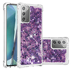Funda Silicona Carcasa Goma Bling-Bling S01 para Samsung Galaxy Note 20 5G Morado
