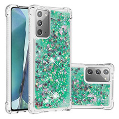 Funda Silicona Carcasa Goma Bling-Bling S01 para Samsung Galaxy Note 20 5G Verde