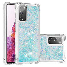 Funda Silicona Carcasa Goma Bling-Bling S01 para Samsung Galaxy S20 FE (2022) 5G Azul Cielo