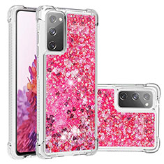 Funda Silicona Carcasa Goma Bling-Bling S01 para Samsung Galaxy S20 FE 5G Rosa Roja