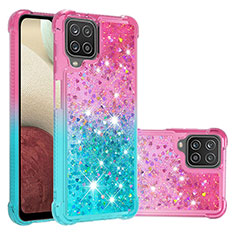 Funda Silicona Carcasa Goma Bling-Bling S02 para Samsung Galaxy A12 Nacho Rosa