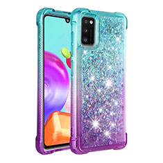 Funda Silicona Carcasa Goma Bling-Bling S02 para Samsung Galaxy A41 Azul Cielo