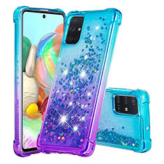 Funda Silicona Carcasa Goma Bling-Bling S02 para Samsung Galaxy A71 4G A715 Azul Cielo