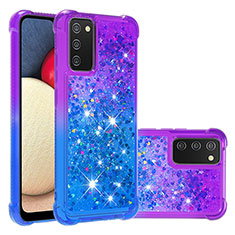 Funda Silicona Carcasa Goma Bling-Bling S02 para Samsung Galaxy M02s Morado