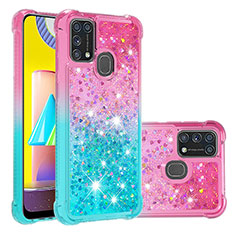 Funda Silicona Carcasa Goma Bling-Bling S02 para Samsung Galaxy M31 Prime Edition Rosa