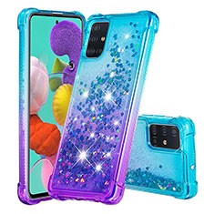Funda Silicona Carcasa Goma Bling-Bling S02 para Samsung Galaxy M40S Azul Cielo