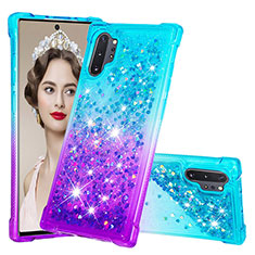 Funda Silicona Carcasa Goma Bling-Bling S02 para Samsung Galaxy Note 10 Plus 5G Azul Cielo