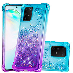 Funda Silicona Carcasa Goma Bling-Bling S02 para Samsung Galaxy S10 Lite Azul Cielo