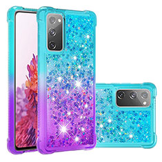 Funda Silicona Carcasa Goma Bling-Bling S02 para Samsung Galaxy S20 Lite 5G Azul Cielo