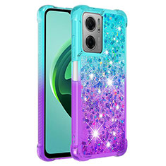 Funda Silicona Carcasa Goma Bling-Bling S02 para Xiaomi Redmi 11 Prime 5G Azul Cielo