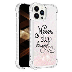 Funda Silicona Carcasa Goma Bling-Bling S03 para Apple iPhone 14 Pro Max Rosa