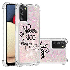 Funda Silicona Carcasa Goma Bling-Bling S03 para Samsung Galaxy A02s Rosa