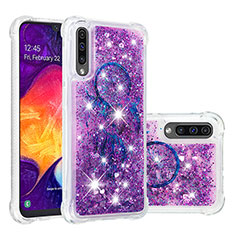 Funda Silicona Carcasa Goma Bling-Bling S03 para Samsung Galaxy A50S Morado