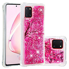 Funda Silicona Carcasa Goma Bling-Bling S03 para Samsung Galaxy A81 Rosa Roja