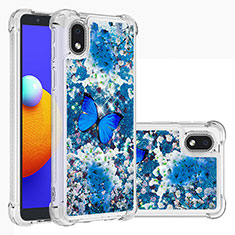 Funda Silicona Carcasa Goma Bling-Bling S03 para Samsung Galaxy M01 Core Azul