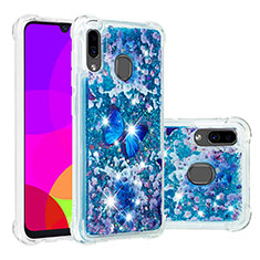 Funda Silicona Carcasa Goma Bling-Bling S03 para Samsung Galaxy M10S Azul