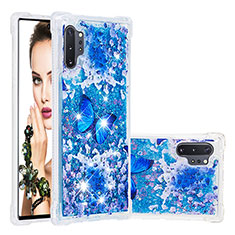 Funda Silicona Carcasa Goma Bling-Bling S03 para Samsung Galaxy Note 10 Plus 5G Azul