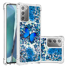 Funda Silicona Carcasa Goma Bling-Bling S03 para Samsung Galaxy Note 20 5G Azul