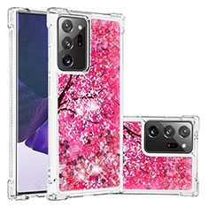Funda Silicona Carcasa Goma Bling-Bling S03 para Samsung Galaxy Note 20 Ultra 5G Rosa Roja