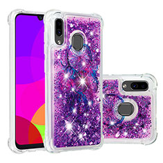 Funda Silicona Carcasa Goma Bling-Bling S05 para Samsung Galaxy M10S Morado