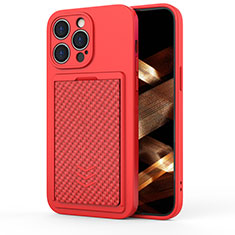 Funda Silicona Carcasa Goma KC2 para Apple iPhone 13 Pro Rojo