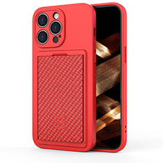 Funda Silicona Carcasa Goma KC2 para Apple iPhone 14 Pro Max Rojo