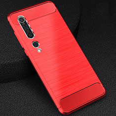 Funda Silicona Carcasa Goma Line C01 para Xiaomi Mi 10 Rojo
