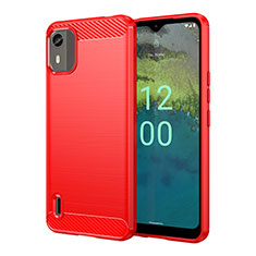 Funda Silicona Carcasa Goma Line MF1 para Nokia C12 Rojo