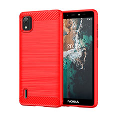 Funda Silicona Carcasa Goma Line MF1 para Nokia C2 2nd Edition Rojo