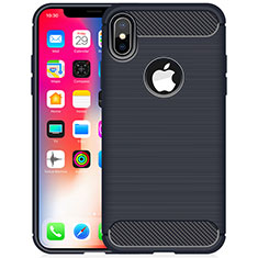 Funda Silicona Carcasa Goma Line para Apple iPhone Xs Azul