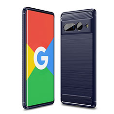 Funda Silicona Carcasa Goma Line para Google Pixel 7 Pro 5G Azul