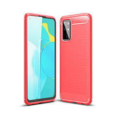 Funda Silicona Carcasa Goma Line para Huawei Honor 30S Rojo