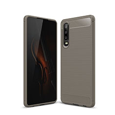 Funda Silicona Carcasa Goma Line para Huawei P30 Gris