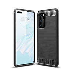 Funda Silicona Carcasa Goma Line para Huawei P40 Negro