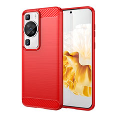 Funda Silicona Carcasa Goma Line para Huawei P60 Pro Rojo