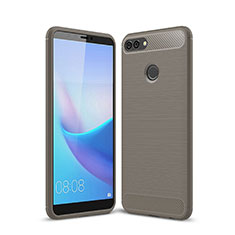 Funda Silicona Carcasa Goma Line para Huawei Y9 (2018) Gris