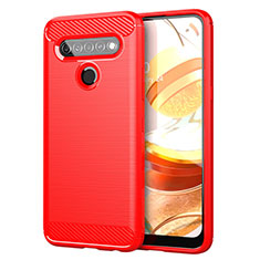 Funda Silicona Carcasa Goma Line para LG K61 Rojo