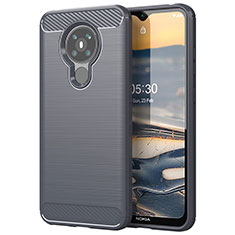 Funda Silicona Carcasa Goma Line para Nokia 5.3 Gris