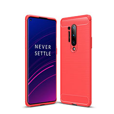 Funda Silicona Carcasa Goma Line para OnePlus 8 Pro Rojo