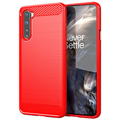 Funda Silicona Carcasa Goma Line para OnePlus Nord Rojo