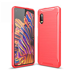 Funda Silicona Carcasa Goma Line para Samsung Galaxy XCover Pro Rojo