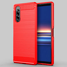 Funda Silicona Carcasa Goma Line para Sony Xperia 5 Rojo