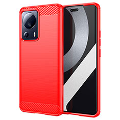 Funda Silicona Carcasa Goma Line para Xiaomi Mi 13 Lite 5G Rojo
