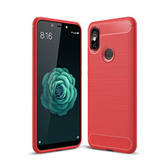Funda Silicona Carcasa Goma Line para Xiaomi Mi A2 Rojo