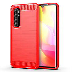 Funda Silicona Carcasa Goma Line para Xiaomi Mi Note 10 Lite Rojo