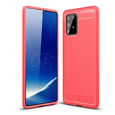 Funda Silicona Carcasa Goma Line WL1 para Samsung Galaxy A91 Rojo